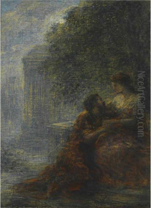 Scene De L'opera: Duo Des Troyens Oil Painting by Ignace Henri Jean Fantin-Latour