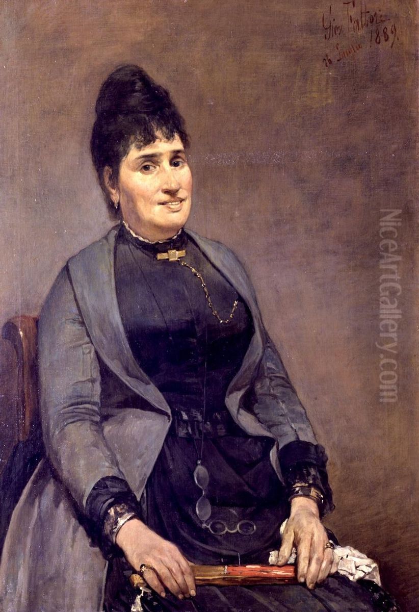 Ritratto Della Seconda Moglie Oil Painting by Giovanni Fattori