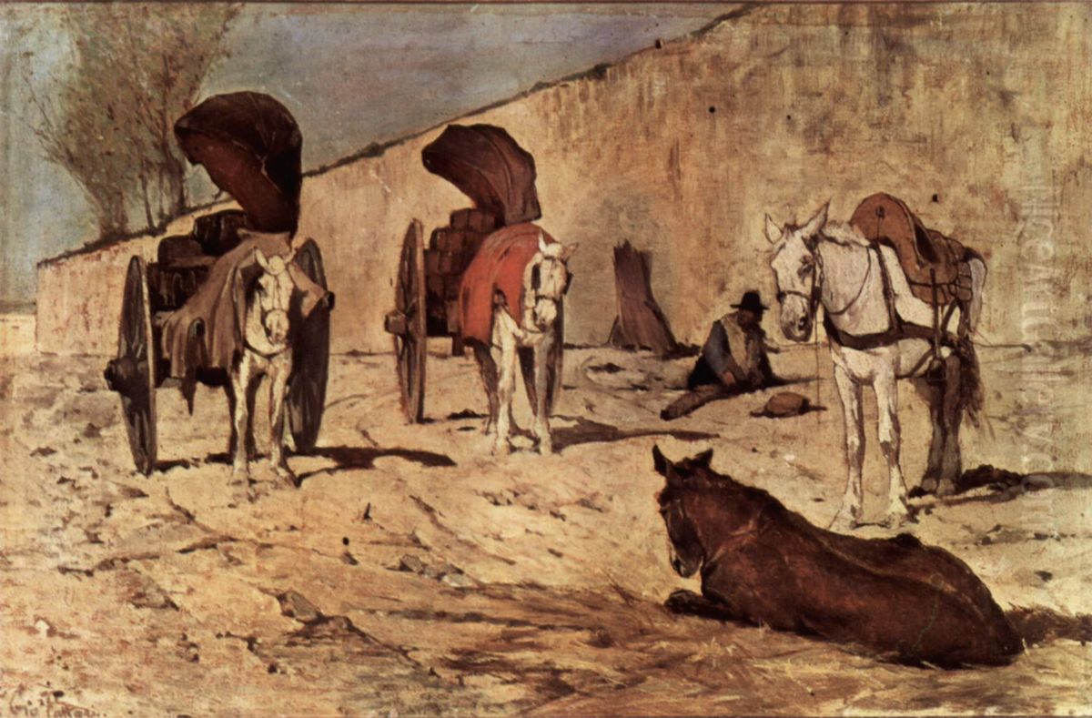 Barrocci Romani Oil Painting by Giovanni Fattori