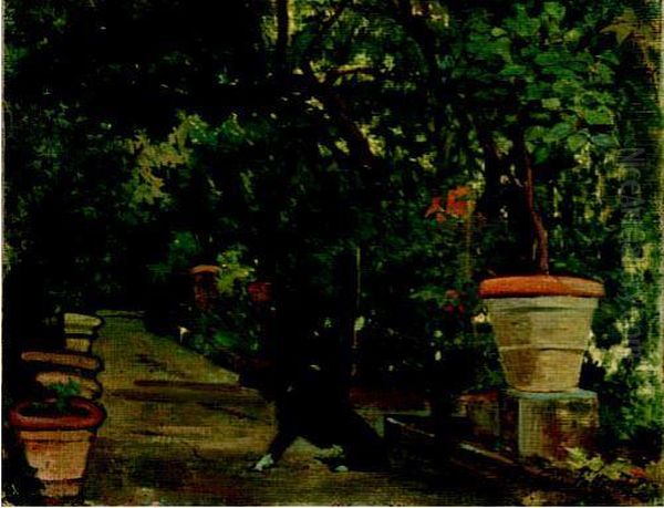 Vialetto In Giardino Con Cane (o Giardino Con Cane, O Il
Giardino) Oil Painting by Giovanni Fattori