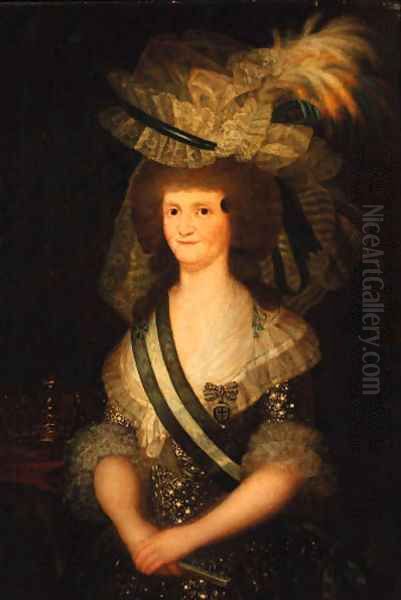 Portrait of Queen Maria Louisa of Spain Oil Painting by Francisco Goya Fuendetodos