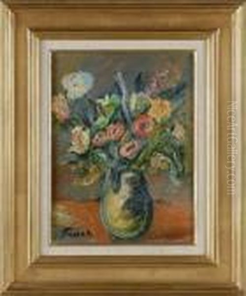 Bouquet De Fleurs Oil Painting by Adolphe Feder