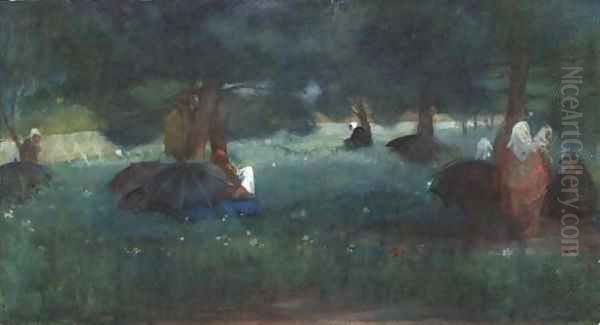 Verpozing zoekende Madrilenen Oil Painting by Jacobus Van Looy