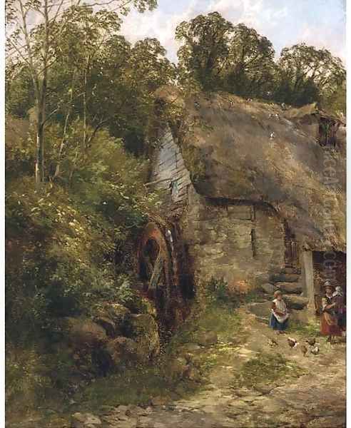 The old water-mill Oil Painting by Frederick Richard Lee, R.A.