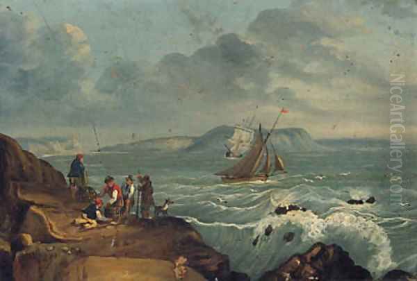 Landing The Catch Oil Painting by Thomas Luny
