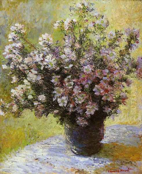 Bouquet of Mallows Oil Painting by Claude Oscar Monet