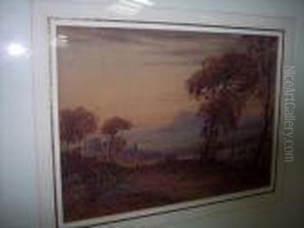 Ruins By A River Bridge Oil Painting by Anthony Vandyke Copley Fielding