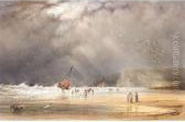 Robin Hood's Bay, Yorkshire Oil Painting by Anthony Vandyke Copley Fielding