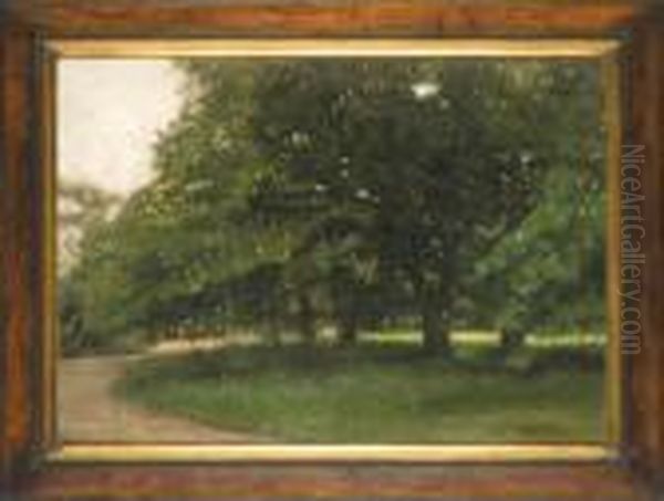 Blooming Chestnut Trees Oil Painting by Stefan Filipkiewicz