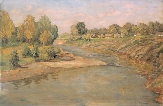 Skawianka W Jesieni Oil Painting by Stefan Filipkiewicz