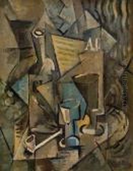 Nature Morte A La Pipe Oil Painting by Emil Filla