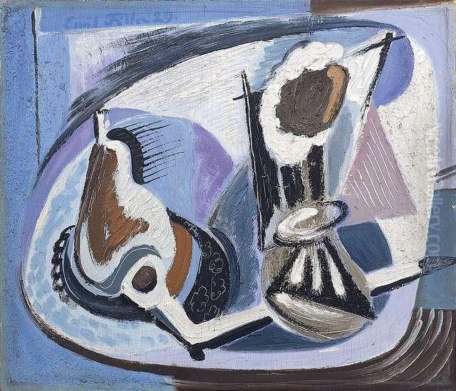 Filla, Emil: Still Life With 
Fruits, 1929.oil And Sand With Scratches On Wood. Signed And Dated. - 
Very Smallparts With Loss Of Colour. - Professor Dvorak Confirmed 
Theauthenticity Of The Painting Oil Painting by Emil Filla