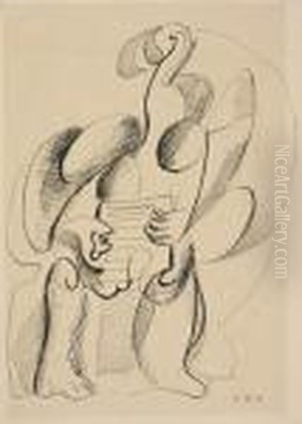 Ctenarka - Z Cyklu Zeny Oil Painting by Emil Filla