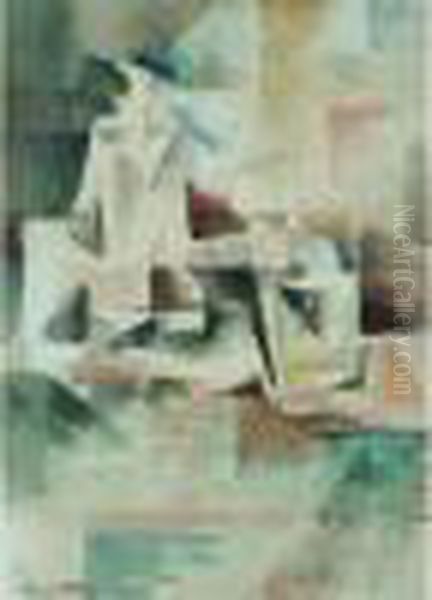 Composition Cubiste, Vers 1913 Oil Painting by Emil Filla