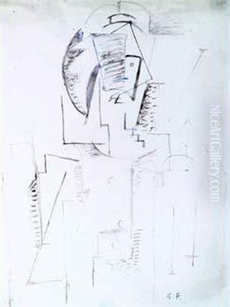 Personnage Cubiste, Vers 1915-1918 Oil Painting by Emil Filla