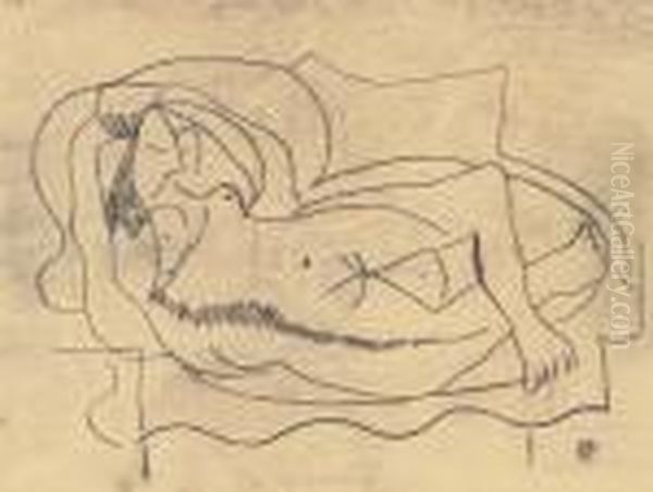 Spici Zena Oil Painting by Emil Filla