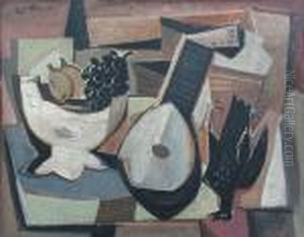 Zatisi S Ptakem Oil Painting by Emil Filla