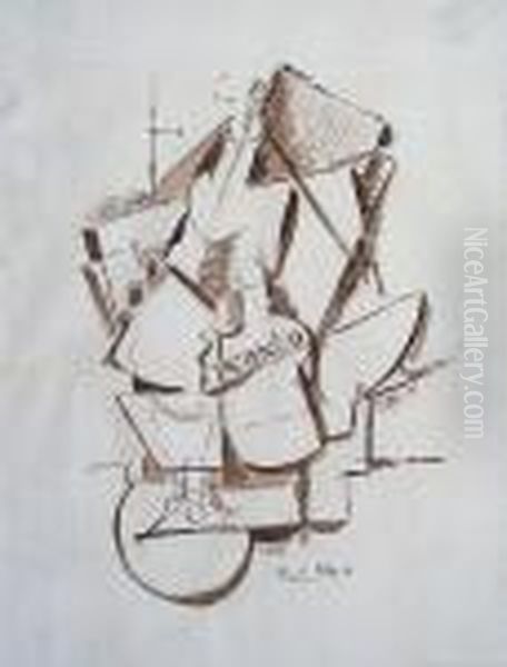 Zatisi Oil Painting by Emil Filla