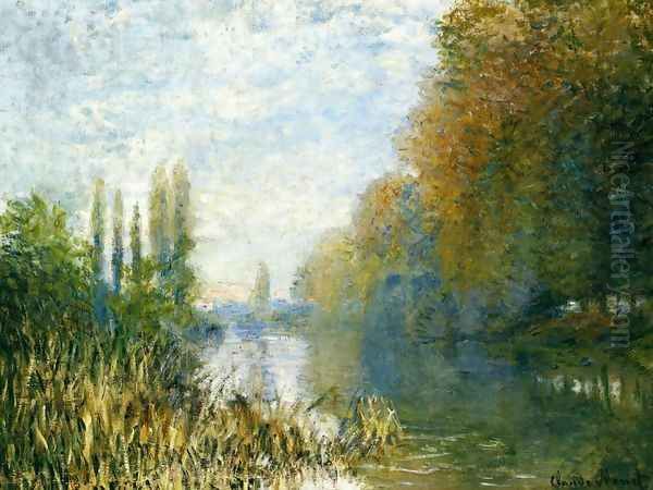 The Banks Of The Seine In Autumn Oil Painting by Claude Oscar Monet