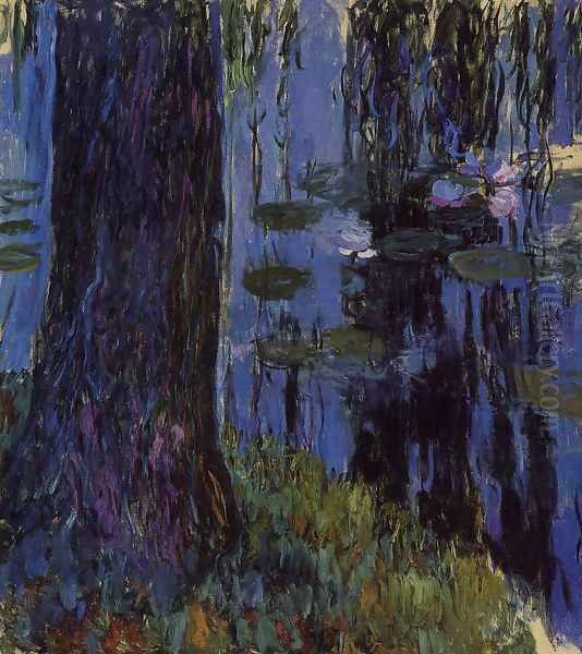 Weeping Willow And Water Lily Pond2 Oil Painting by Claude Oscar Monet