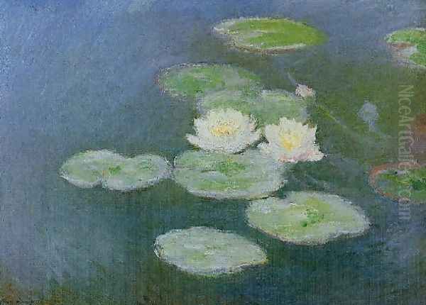 Water Lilies Evening Effect Oil Painting by Claude Oscar Monet
