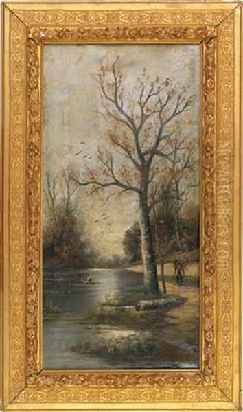 Herbstliche Landschaft Oil Painting by Georg Fischof