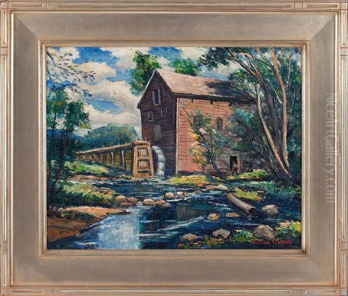 Old Mill House Oil Painting by William Mark Fisher