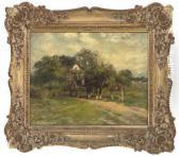 Working In The Field Oil Painting by William Mark Fisher