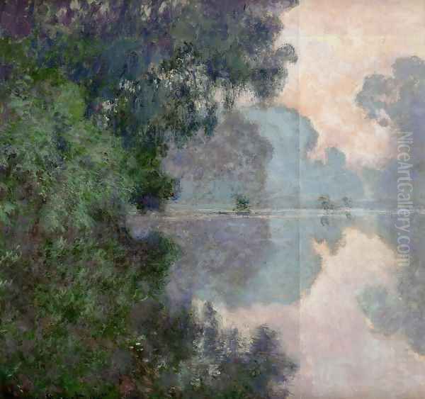 Morning on the Seine, near Giverny Oil Painting by Claude Oscar Monet