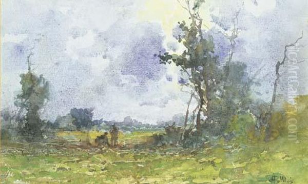 Paesaggio Con Figure Oil Painting by Carlo Follini