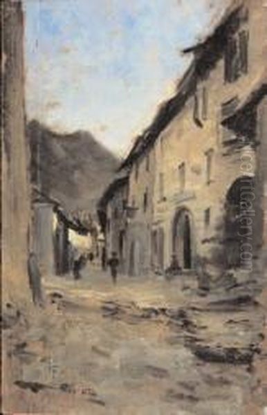 Scorcio Di Paese Oil Painting by Carlo Follini