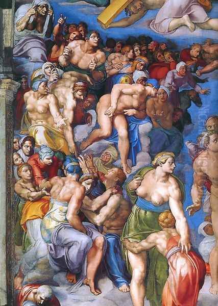 Last Judgment (detail-12) 1537-41 Oil Painting by Michelangelo Buonarroti