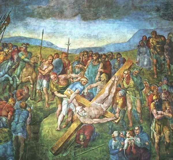 Matyrdom of Saint Peter Oil Painting by Michelangelo Buonarroti