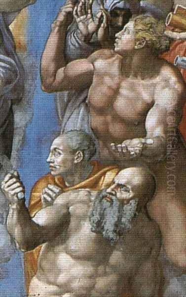 The Last Judgement [detail: 2] (or After restoration) Oil Painting by Michelangelo Buonarroti