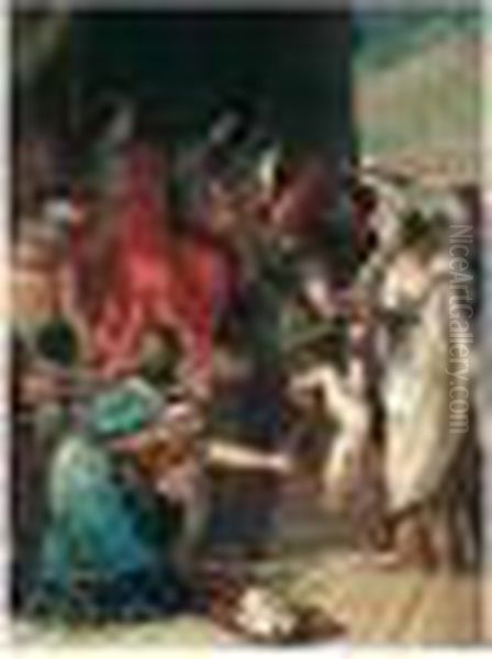 The Judgment Of Solomon Oil Painting by Francesco Fontebasso