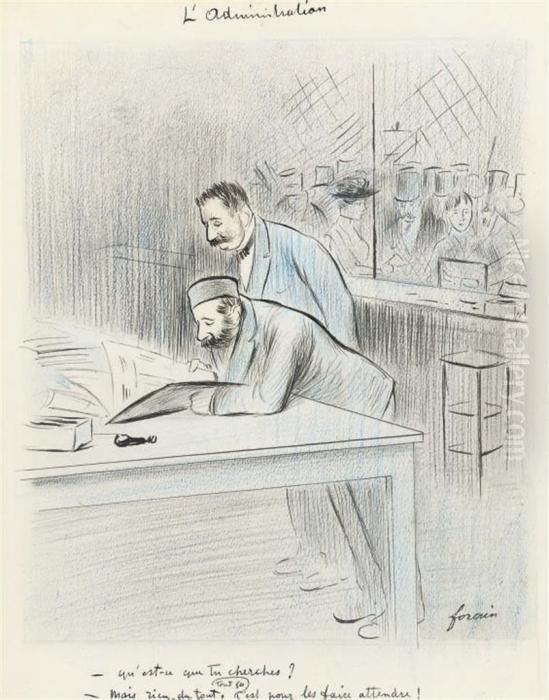 L'administration Oil Painting by Jean-Louis Forain