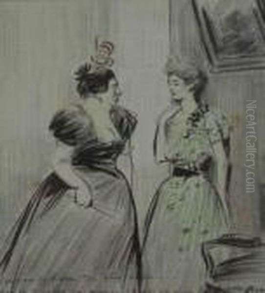 Je Viens De Pincer Ton Pere Avec... Oil Painting by Jean-Louis Forain