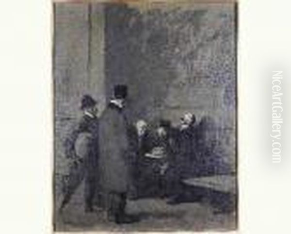 La Salle Des Pas Perdus Oil Painting by Jean-Louis Forain