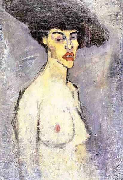 Nude with Hat Oil Painting by Amedeo Modigliani