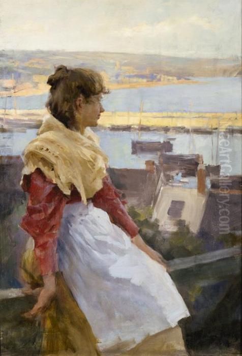 A Fishergirl, Newlyn Oil Painting by Stanhope Alexander Forbes