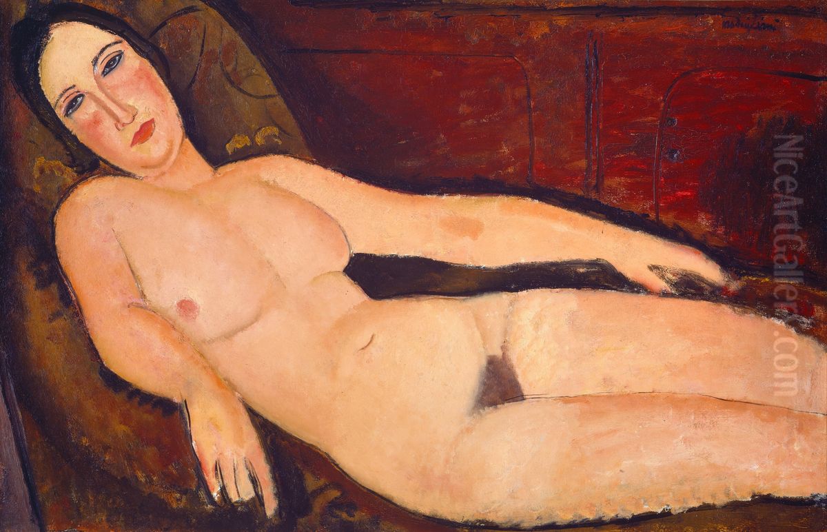 Nude On A Divan Oil Painting by Amedeo Modigliani