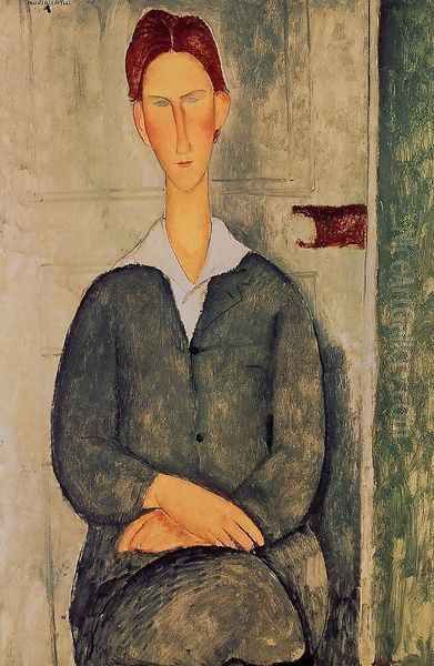 Giovanotto dai Capelli Rosse Oil Painting by Amedeo Modigliani