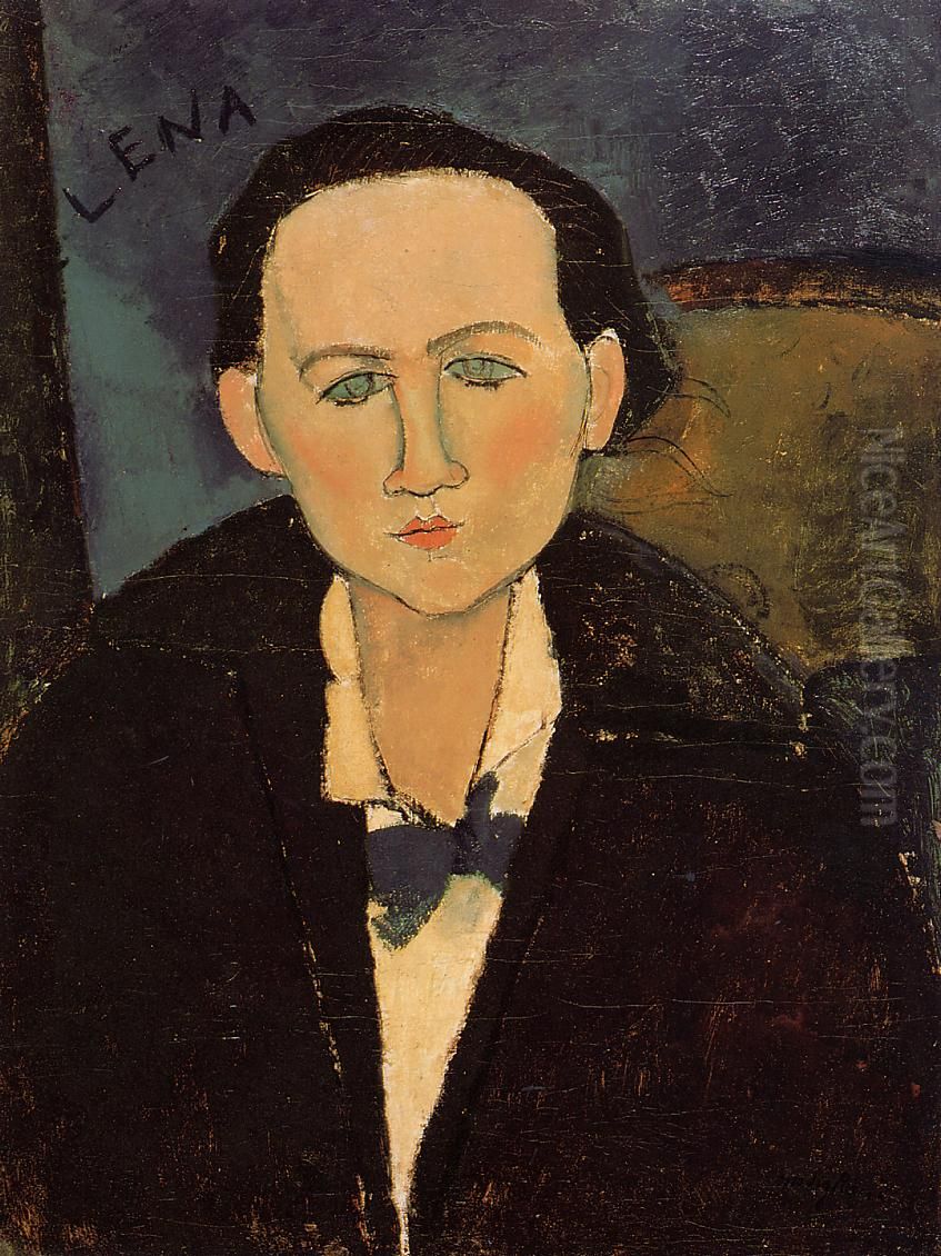 Portrait Of Elena Pavlowski Oil Painting by Amedeo Modigliani