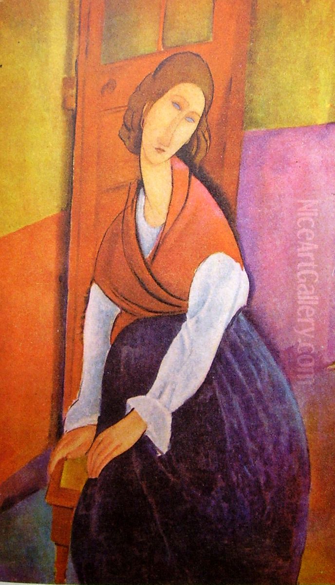 Portrait Of Jeanne Hebuterne Oil Painting by Amedeo Modigliani