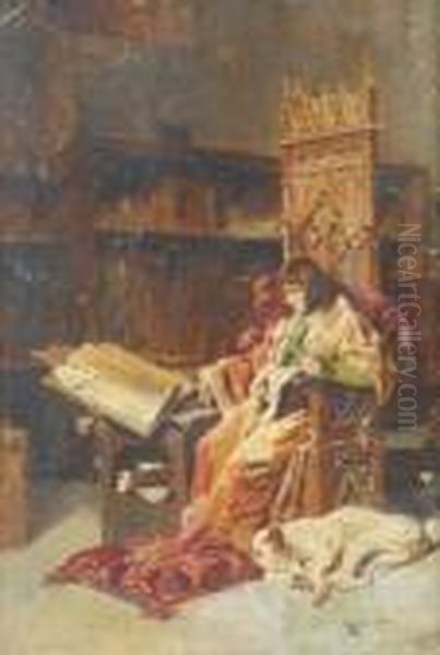 Nobiluomo Seduto Che
Legge Oil Painting by Mariano Jose Maria Bernardo Fortuny y Carbo