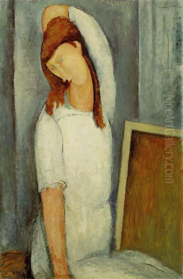 Jeanne Hebuterne Oil Painting by Amedeo Modigliani
