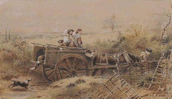 The Carriage Oil Painting by Myles Birket Foster