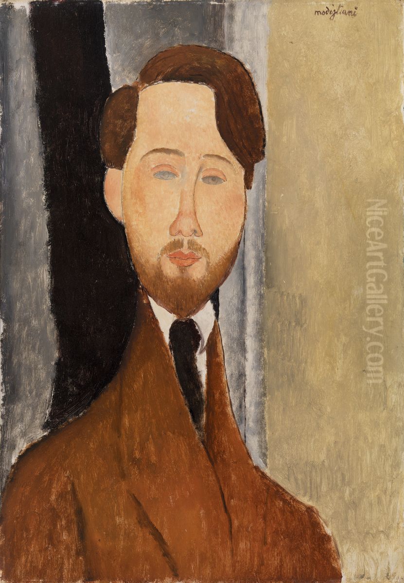 Leopold Zborowski Oil Painting by Amedeo Modigliani