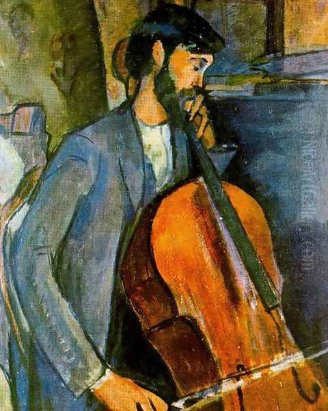The Cellist 1 Oil Painting by Amedeo Modigliani