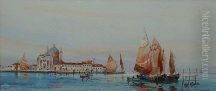 Veduta Di San
Giorgio A Venezia Oil Painting by Pietro Fragiacomo